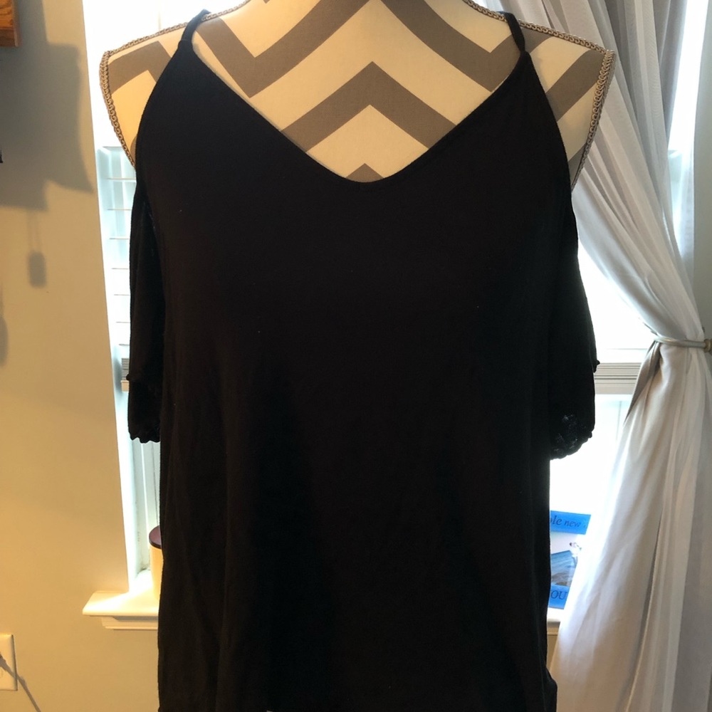 A black short sleeve top